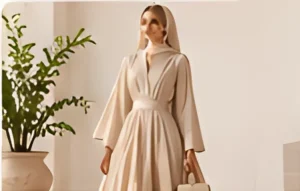 Belted linen dress