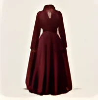 Burgundy belted evening gown
