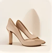 Nude satin heels
