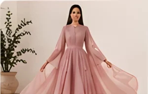 Embroidered evening dress