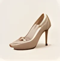 Nude mid-heel pumps